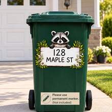 Funny Wall-Breaking Raccoon Trash Can Sticker, 3D Cartoon Junk Food Trash Can Vinyl Decal, Removable Waterproof Outdoor Yard Garden Home Decor Sticker, 37x80cm - Writeable Barrel Sticker - View 5