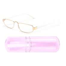 1pc Small Frame Rectangular Reading Glasses, Premium Luxury Reading Glasses With High-Quality Metal Frame, Suitable For Women's Daily Business Reading, Comes With High-Quality Glasses Storage Case - White - View 13