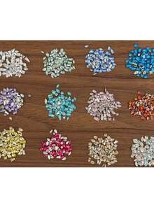 50pcs Sparkling Colorful Rock Candy Zirconia Flat Back Nail Rhinestones, Flower Cut Flat Back Rhinestones, Nail Decoration Sparkling K9 Beveled Small Flat Back Asymmetrical Rhinestones, Colorful Mixed Nail Rhinestones Glitter Nail - Multicolor - View 6