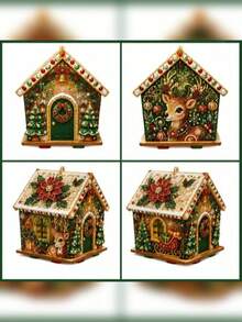 Kit Lukisan Berlian Rumah Natal 3D, Versi Dewasa, Dekorasi Liburan, Ornamen Pohon Natal Buatan Tangan, Hadiah Kerajinan Rumah - Set - View 8