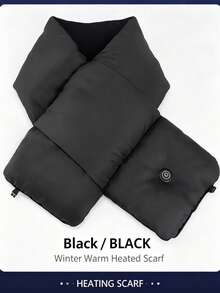 Unisex Single-Button Heated Scarf, Plush Lining Electric Neck Warmer, Winter Outdoor Warm Neck Wrap, Christmas Gift For Parents, Family And Friends (Power Bank Not Included) - M950 - Heated Scarf - View 12