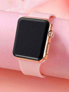 Fashionable Minimalist Square LED Electronic Watch With Butterfly Bracelet, Necklace, Ring And Earring Set, Children's Holiday Gift, Christmas Favorite - Multicolor - View 7