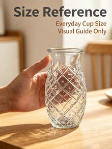 1pc Clear Glass Water Cup, Diamond Embossed Textured Drinking Cup, Aesthetic Beverage Cup For Home Office Bar,Multipurpose Cup For Water Juice Cocktail - Multicolor - View 3