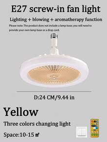 E27 Screw Base Aromatherapy Fan Light, Suitable For Living Room, Kitchen, Bedroom, Remote Control/Wall Control, LED White Light, Warm Light, Neutral Light, 3-Speed Fan, High Color Rendering Index - CPFS-02 - View 14