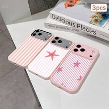 3 buah Casing TPU Motif Garis Anti Jatuh Perlindungan Penuh Presisi Kompatibel dengan Apple 11/12/13/14/15/16/16Pro/16ProMax/17/17pro/17ProMax/18pro 18ProMax - MultiWarna - View 4