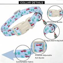 1pc Cartoon Christmas Tree Printed Collar, Soft Adjustable Dog Collar With Quick Release Safety Buckle, Adjustable Strap, Zinc Alloy DRing, Holiday Christmas Pet Collar For Small, Medium & Large Dogs And Cats, Festival Gift For Boy & Girl Pets - Green - View 6