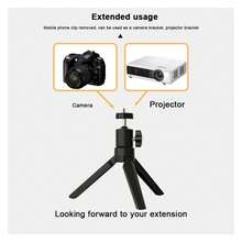 Soporte de trípode multifunción para mini proyector compatible con proyectores con rosca de 1/4 de pulgada, material ABS, portátil, compacto, soporte de proyección giratorio de 360°, ideal para uso al aire libre y cine en casa - Ver 4