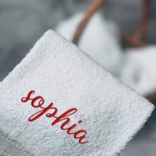 Personalized Embroidered Hand Towel, Customizable Text Hand Towel, Perfect As Valentine's Day Gift, Bridesmaid Favor, Wedding Party Favor Or Pajama Party Bathroom Spa Gift - Multicolor - View 5