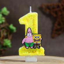 1pc Cute Cartoon Combination Birthday Candle Glitter 0-9 Number Cake Decoration Plug-In, Birthday Party Anniversary Celebration Dessert Table Decoration, Suitable For Birthday Party, Halloween, Christmas, Best Gift For Fans - Multicolor - View 3