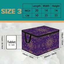 1pc 2DFat Thickened Foldable Zipper Storage Box, Moon And Star Full Print Design, Can Store Clothes, Bedding, Nail Tools, Holiday Items, Fits Under Bed, Suitable For Books Organization, Car Trunk Storage, Cosmetics, Hair Styling Tools, Office, Home Organization, Blankets, Daily Small Items Large Capacity Storage, Wardrobe Placement And Moving Packing, Zipper Closure Secure Reinforced Handle Durable - Multi-color - View 15