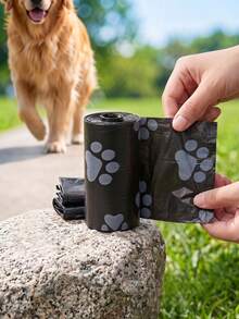 PETSIN 300pcs/20 Rolls Dog Poop Bags, Leak Proof Pet Waste Bag For Dog Outdoor Walking, 15 Bags/Roll, Multi-Pack Options - Black - View 14