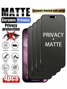 4 buah Pelindung Layar Keramik Matte Anti-Intip, Pelindung Layar TPU Lembut, Permukaan Layar Matte Buram, Anti-Benturan, Anti-Gores, Bebas Sidik Jari, Kompatibel dengan iPhone Duo/18 Pro Max/18 Pro/18/17e/17 Pro Max/17 Pro/17 Air/17/16 Pro Max/16 Pro/16 Plus/16/15 Pro Max/15/14/13/12 dan Model Lainnya. - Hitam - View 47