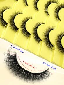 ENCHUW 6 Pairs Soft Long Thick Volume Eyelashes Dramatic Fluffy Lashes Wispy Cross Eyelash Eye Lashes Extension False Eyelashes - Black - View 4