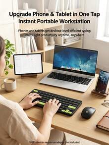 ASUS WK40 無線鍵鼠套裝，78 鍵巧克力鍵帽，靜音按鍵，適用於筆記型電腦、桌上型電腦辦公家用 - 查看 6