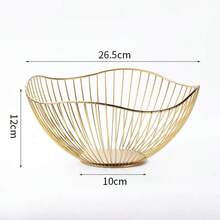 1 cái giỏ đựng trái cây nghệ thuật sắt rỗng, giỏ đựng trái cây viền sóng tối giản, khay sắp xếp đồ ăn vặt cho bàn cà phê phòng khách gia đình - Nhiều màu - Xem 13
