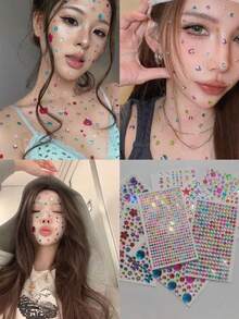 1 Set 1pc Colorful Gem Stickers, Diamond Stickers, Acrylic Crystal Stickers, DIY 3D Decoration, Rhinestone Stickers, Y2K Handmade Stickers, Stickers, Everything Can Be , Bling Bling (Random Color And Arrangement Order For Each Style) - Multicolor - View 2