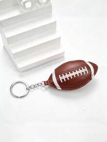 New Sports Style DIY Handmade Sports Series PU Padded Ball Keychain 1pc Baseball Volleyball Basketball Football Rugby Tennis Key Pendant Anti-Lost Creative Gift For Lovers Friends Girlfriend Holiday Souvenir Phone Car Accessories Key Ring - Multicolor - View 3
