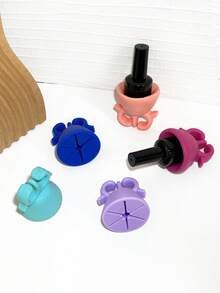 1pc Silicone Nail Polish Bottle Finger Support, Wearable Nail Polish Bottle Holder For Nail Art Practice, Comfortable Non-Slip Finger Support Tool, Suitable For Daily Nail Art And Beginners - Multicolor - View 2