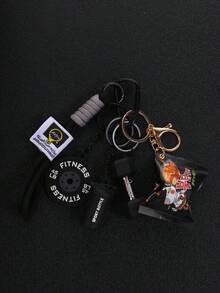 1 Pc Dumbbell Keychain Set, Women's And Men's Fitness Accessory Keychain, Bag Hanging Piece, Car Keychain, Great Gift Item - Multicolor - View 8