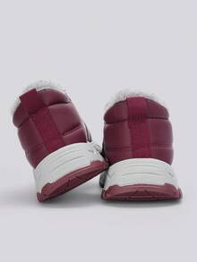Flipark Cotton Padded Winter New Plush Thickened Boots, Warm Casual Snow Boots - Red Violet - View 3