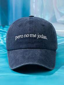 MAKEFGE 1件女款「Pero No Me Jodas.」字母刺繡個性化黑色多色防曬可調尺寸戶外休閒時尚水洗做舊棒球帽，適合日常穿著 - PERO 刺繡 - 查看 23
