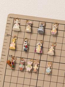 1pc Cute Assorted Fairy Tale 3D Animal Metal Pendant, Multi-Pattern Gold Tone Mini Garden Style Animal Pendant, Suitable For DIY Jewelry Making, Lead And Nickel Free, Perfect For Handmade Bracelet Crafting, Fantasy Couple Gift And Craft Projects - Multicolor - View 3