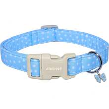 Blue Polka Dot Adjustable Dog Collar With Quick Release Buckle, Adjustable Strap & Zinc Alloy D-Ring, Christmas Festival Pet Collar For Small, Medium, Large Dogs And Cats, Holiday Gift For Boy & Girl Pets - Blue - View 12