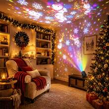 1pc Christmas Projection Light, 16 Patterns, Outdoor And Indoor Holiday Party Decoration, USB Powered, ABS Resin, 36V Or Below, Battery Not Included - Holiday Vibes - Christmas - View 9