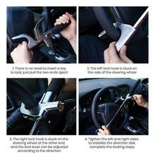Steering Wheel Lock For Cars, Vehicle Anti-Theft Lock, High Security Anti Theft Steering Wheel Lock with Window Breaker, Keys for Auto Truck SUV Van - Variantenwert - Übersicht 3