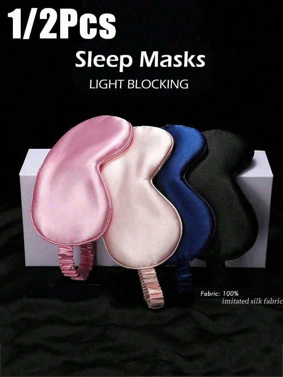 2只装丝滑睡眠眼罩，遮光弹力旅行午睡眼罩，丝绸睡眠眼罩，双层丝绸填充，带弹力带，男女通用，1只装，是送给家人、朋友和伴侣的绝佳礼物。非常适合放松、旅行、失眠和出差，也是父亲节、返校季和学习用品的理想之选。 - 彩色 - 查看 1