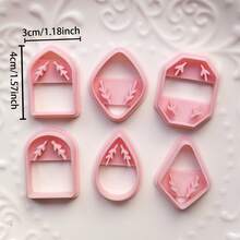 Asymmetrical Geometric Pattern Polymer Clay Cutting Molds, Arch, Asymmetrical Rectangle, Polygon, Water Drop Shaped Clay Cutting Molds, DIY Handmade Earring Pendant Brooch Making Tools, Compatible With Polymer Clay, 3D Printed, Clean Cut, Handmade Jewelry Floral DIY Craft Accessories - Geometric - View 10