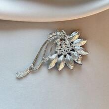 1pc Elegant Zinc Alloy Flower Brooch For Women, Suitable For Spring, Summer, Autumn, Winter Daily Wear - Blue - View 6