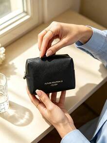 Portable Lightweight Travel Makeup Bag With Dust-Proof Zipper, Suitable For Weekend Trips And Daily Carry, Thoughtful Holiday Gift, SHISEIDO-GIFT-1 Makeup Bag - Black - View 6