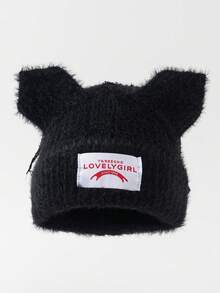 1pc Women's Fashion Solid Color Cute Earflap Short Hair Brimless Knitted Beanie Hat, Suitable For Autumn/Winter Warmth, Daily Outfits - A - View 13