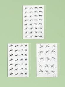 3Pcs Insects Tattoo Friend Prank Temporary Tattoo Ant Mosquitoes Waterproof Sweatproof Disposable For Women And Mem Face, Arm, Waist, Chest, Leg, Abdomen, Neck, Hand, Finger, Back For Dancing Party Stage Performance Modernist Body Art - Multicolor - View 5