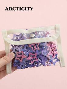 20pcs/Set Women's Purple Star Hair Accessories Set, Star Hair Clips & Bangs Clips, Dreamy Hair Clips, Suitable For Daily Wear And Concert Support - Purple Mixed Color - View 3