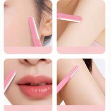 Double-Ended Portable With Dust Cover, Reusable Eyebrow Trimming Tool, Stainless Steel Micro-Precision Hair Removal Scraper, Suitable For Eyebrow Trimming, Hand And Foot Hair Removal, Anti-Scratch Protective Mesh Hair Removal Scraper - Multicolor - View 7