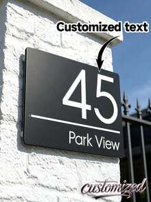 1pc Customizable Acrylic Sign - Personalized Door Number, Office And Home Wall Decor, Durable PMMA Material With Mounting Bracket - Suitable For Commercial And Residential Use - Office Supplies And Commercial Signage - Multicolor - View 2