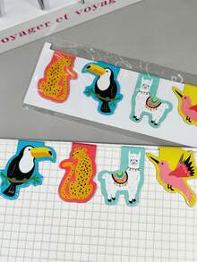 4pcs Animal Magnetic Bookmarks, Fox Squirrel Owl Woodpecker Paper Magnetic Stationery, Suitable For Book Lovers, Students, Reading, Classroom Reward - Bookmark - View 5