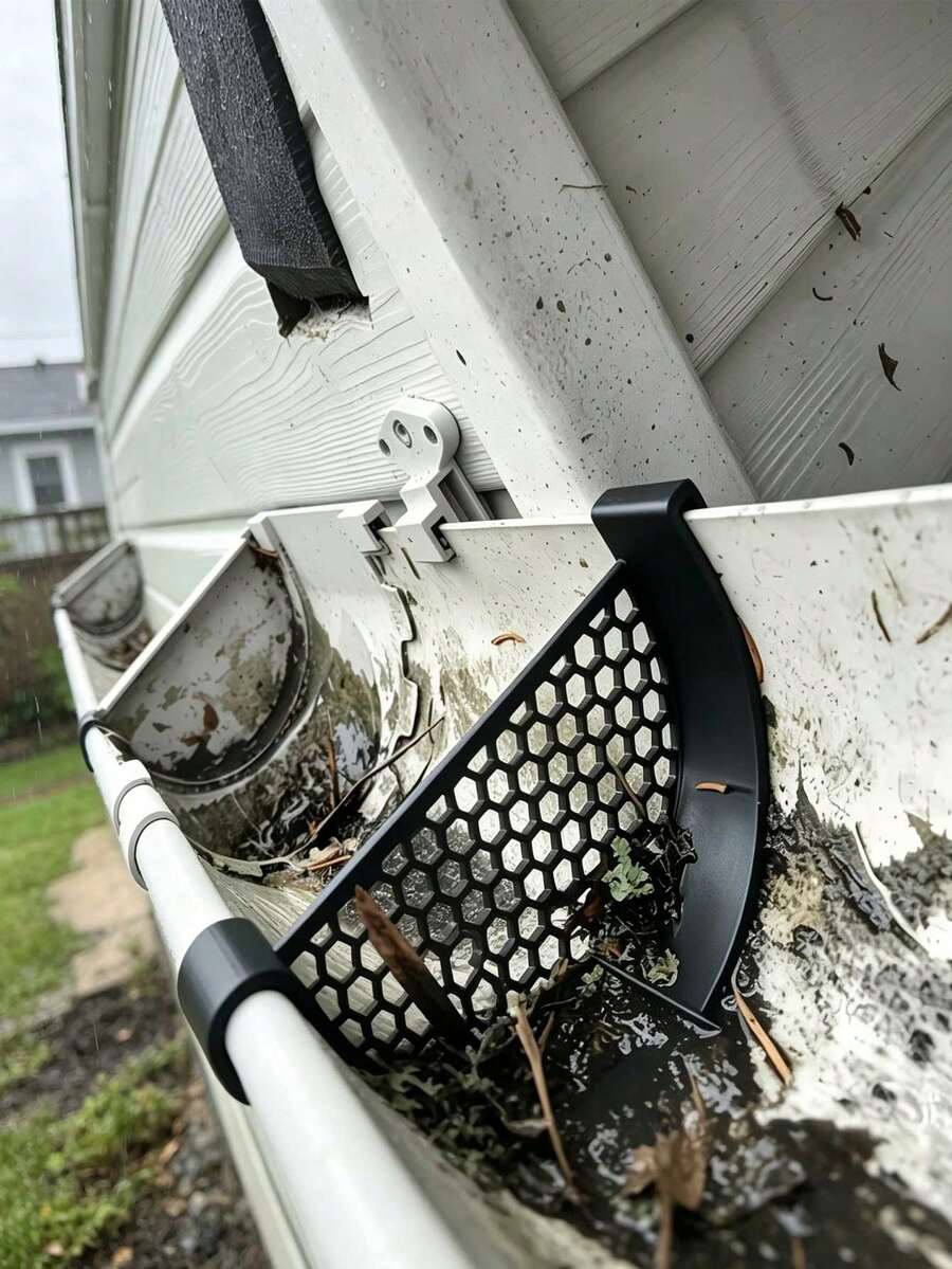 Sink Guard Filter, Honeycomb Gutter Downspout Strainer, Reusable Roof Rainwater Drainage System Leaf Interceptor, Honeycomb Gutter Filter, Reusable Rain Gutter Leaf Filter, Outdoor House Eaves Anti-Clogging Drainage Guard - Multicolor - View 1