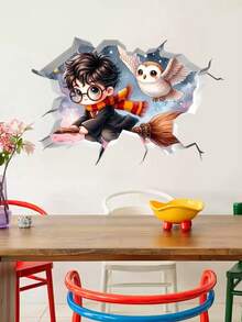 Warner Bros Harry Potter 3D Visual Breaking Wall Poster, 4 Different Cartoon-Style Decorations For Harry Potter's Birthday Party, Photo Booth, Dessert Table Background, Party Poster - Multiple Styles - View 9