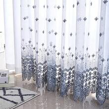 1pc Rod Pocket Nordic Embroidered Sheer Curtain, Translucent Water-Soluble Embroidery Voile Curtain For Balcony, Living Room, Bedroom, Bay Window - Multicolor - View 7