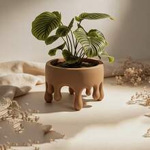 Creative Dripping Art Planter. Plastic Material, Suitable For Home Decor Enthusiasts, Modern Minimalist Seekers And Plant Lovers. Can Be Used For Office Desk, Bookshelf Or Living Room Coffee Table Decoration - Creative Flower Pot - View 1
