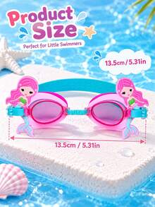 1pc Kids Swim Goggles, Cute Cartoon High-Definition Transparent Lens, Adjustable Strap, Summer Swimming Training Water Play Equipment, Beach Vacation, Children's Gift - Multicolor - View 5