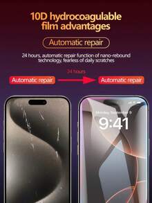 5Pcs HD Hydrogel Film Full Coverage Flexible Mobile Phone Screen Protector Compatible With IPhone 18 Pro Max 17 Pro 16 Plus 15 14 13 12 11 Explosion-Proof Scratch Resistant Naked Protective Film Scratch Automatic Repair Soft Film Non Glass - Clear - View 4
