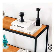 Credenza Minimalista con 2 Estantes, Bufetera Organizadora para Recibidor, Sala y Comedor, Mueble Auxiliar de Almacenamiento, Color Negro Mate - Beis - Ver 7