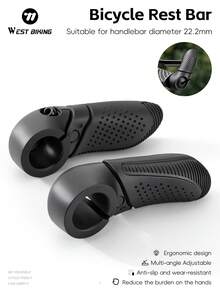 WEST BIKING 1Pair Widened Bike Handlebar Grips Built In Auxiliary Bar Rotatable Adjustable Design Anti Slip Shock Absorbing Cycling Handlebar Grips Comfortable Fatigue Relief Road Bike MTB Handlebars Cycling Accessories - Multicolor - View 1