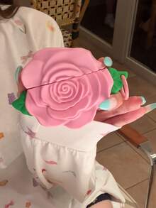 Niche Cute Pink Rose Soft Silicone Protective Case For AirPods 5th Gen, 4th Gen, Pro 3rd Gen, Bluetooth 1/2/3, Pro 2nd Gen, Pro 3rd Gen, Anti-Drop Cover For Women - Multicolor - View 1