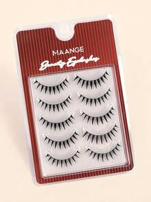 MAANGE 5/15 Pairs Natural Criss-Cross Full Head False Eyelashes, Transparent Eyelash Stem, Fluffy And Slender, Suitable For Daily Use, Cartoon Style, Travel Essential, Optional Eyebrow Brush - Black - View 10