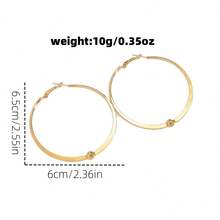 Gold Woven Texture Large Hoop Earrings, Chunky Braided Style Exaggerated Hoop Earrings For Women, Daily And Party Wear - Multicolor - View 9